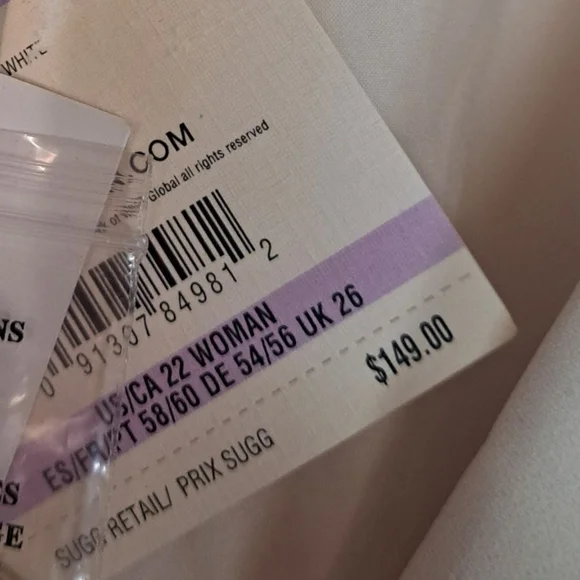 NWT Anne Klein White Lined Single Button Blazer 22W - Picture 6 of 6